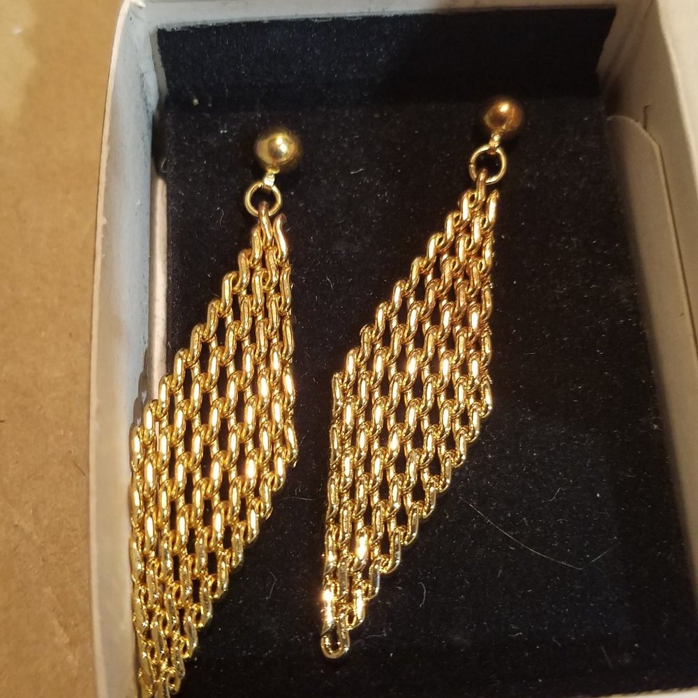 Avon Goldtone Woven Pierced Earrings